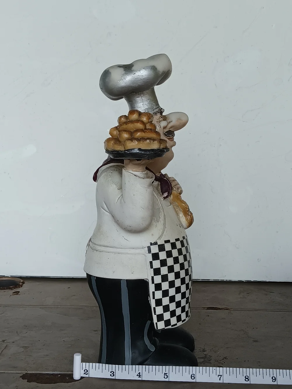 Vtg Fat Italian Baker/ Chef Figurine Kitchen Decor Resin Statue Holding Bread Lg
